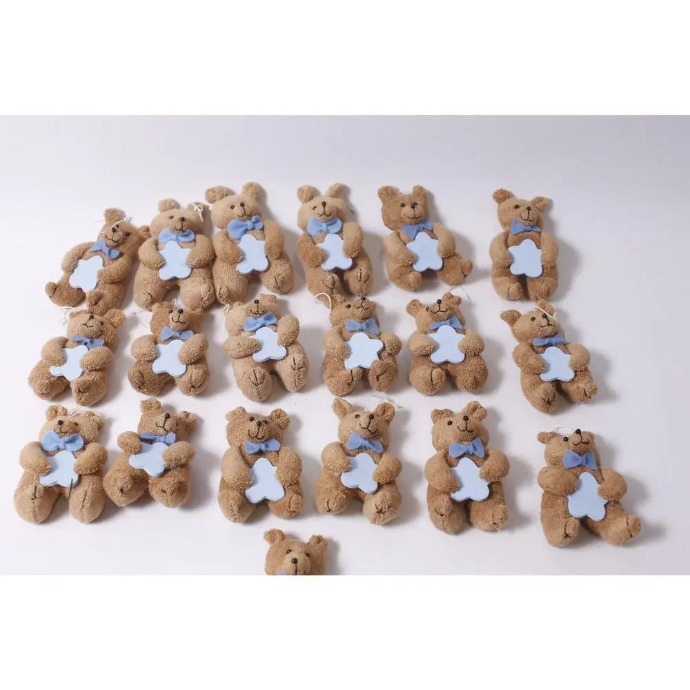 Cute Small Teddy Bears Holding Stars Plush Ornaments Set of 19 ~ 260209-WH 968
